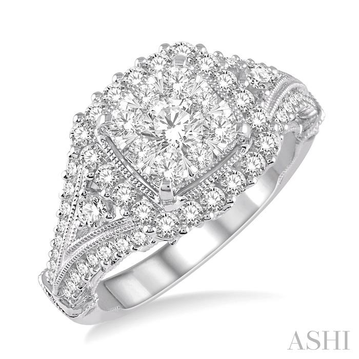 Cushion Shape Halo Lovebright Diamond Engagement Ring