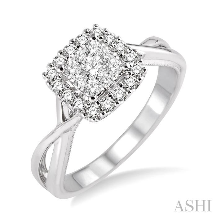 Cushion Shape Halo Lovebright Diamond Engagement Ring