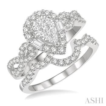Pear Shape Lovebright Bridal Diamond Wedding Set