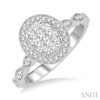 Oval Shape Lovebright Diamond Engagement Ring