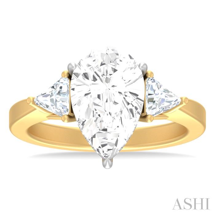 Pear Shape Semi-Mount Diamond Engagement Ring View 2