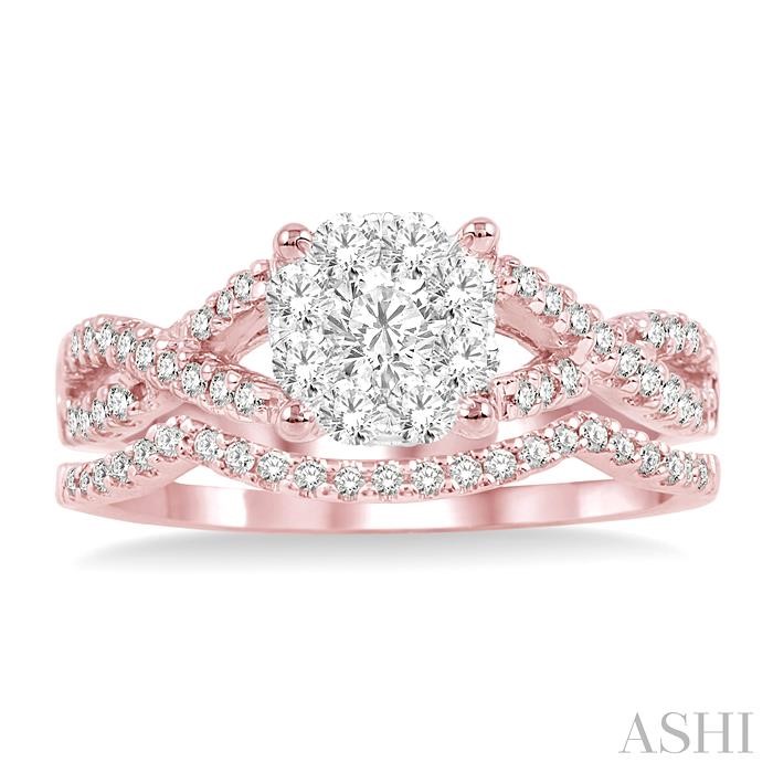Round Shape Lovebright Diamond Wedding Set View 2