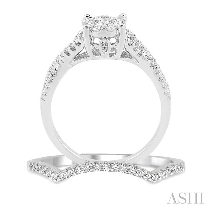 Round Shape Lovebright Diamond Wedding Set View 3
