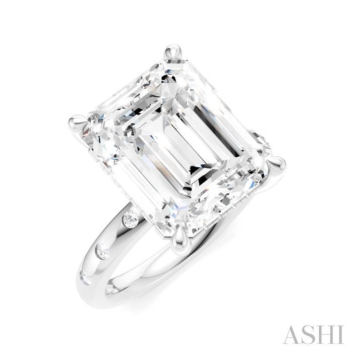 Emerald Shape Semi-Mount Diamond Engagement Ring