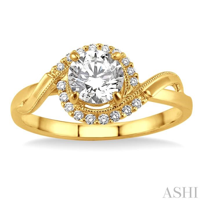 Round Shape Halo Diamond Engagement Ring View 2
