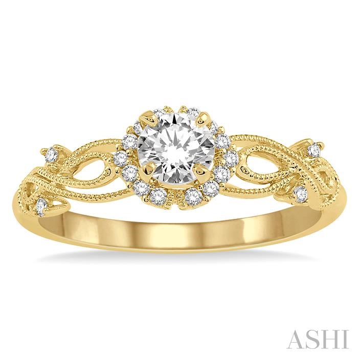 Round Shape Halo Diamond Engagement Ring View 2