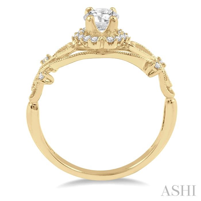 Round Shape Halo Diamond Engagement Ring View 3