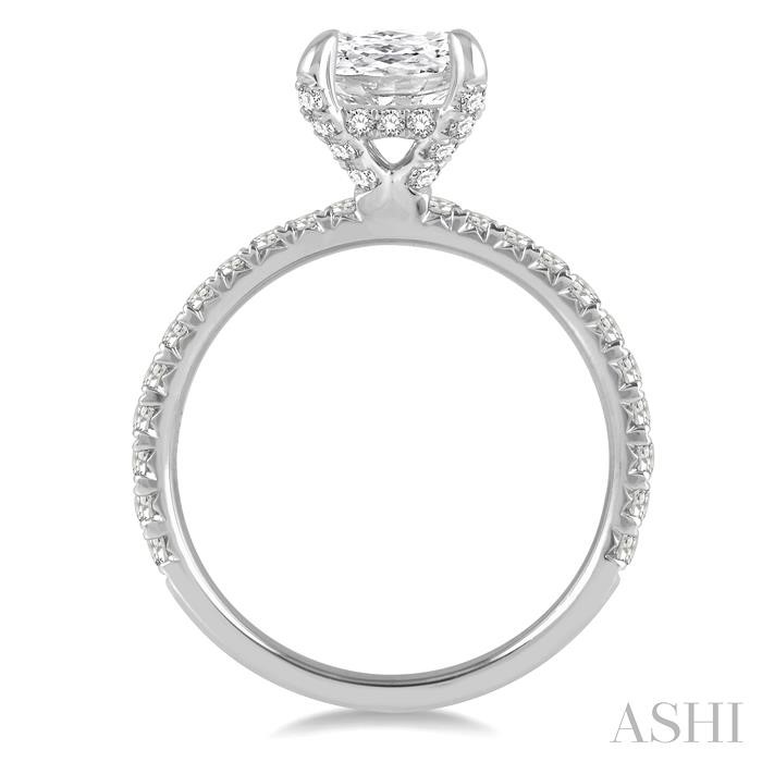 Cushion Shape Semi-Mount Diamond Engagement Ring View 3