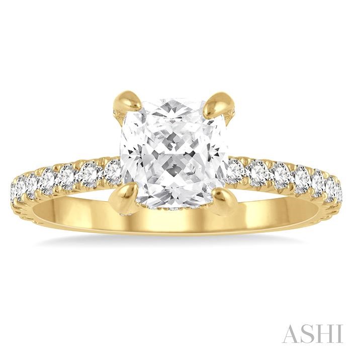 Cushion Shape Semi-Mount Diamond Engagement Ring View 2
