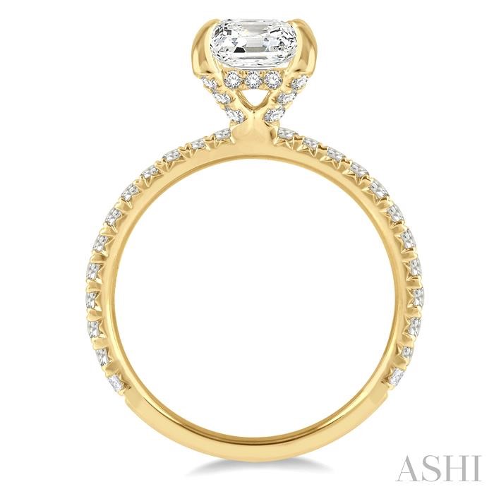 Cushion Shape Semi-Mount Diamond Engagement Ring View 3