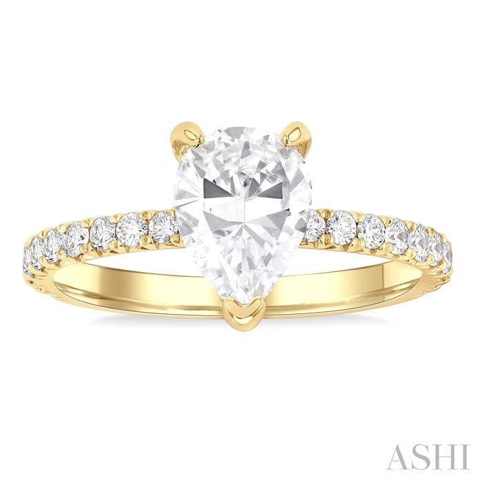 Pear Shape Semi-Mount Diamond Engagement Ring View 2