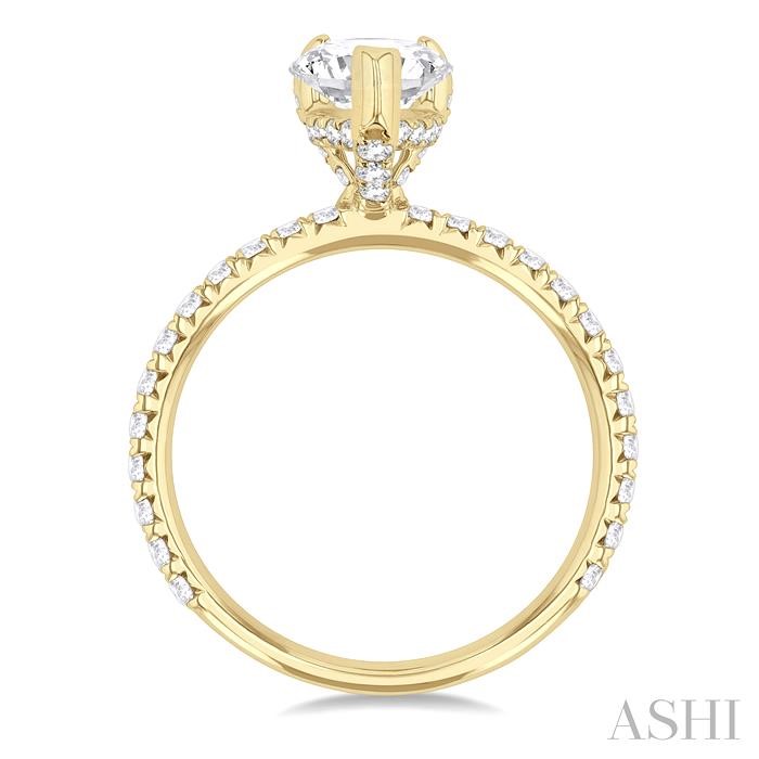 Pear Shape Semi-Mount Diamond Engagement Ring View 3