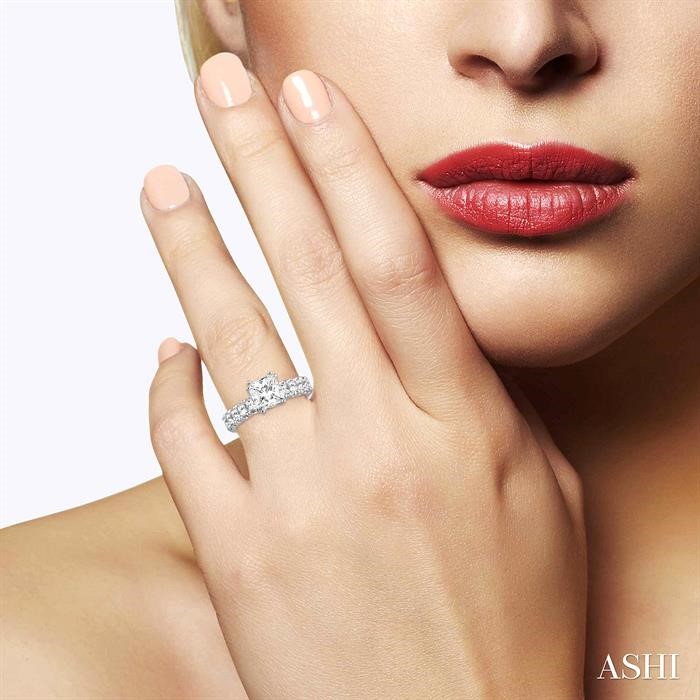 Princess Shape Semi-Mount Diamond Engagement Ring View 4