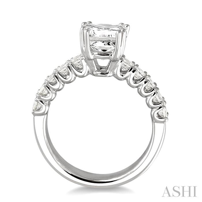 Princess Shape Semi-Mount Diamond Engagement Ring View 3