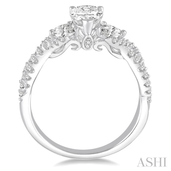 Pear Shape Semi-Mount Diamond Engagement Ring View 3