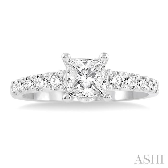 Princess Shape Semi-Mount Diamond Engagement Ring View 2