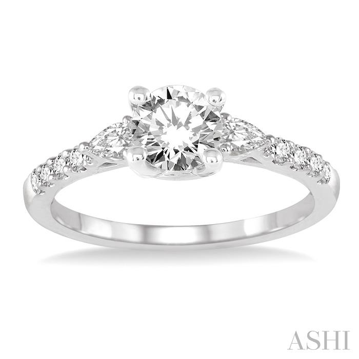 Round Shape Semi-Mount Diamond Engagement Ring View 2