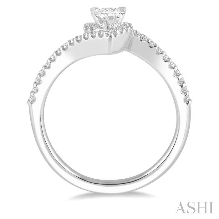 Pear Shape Halo Diamond Engagement Ring View 3