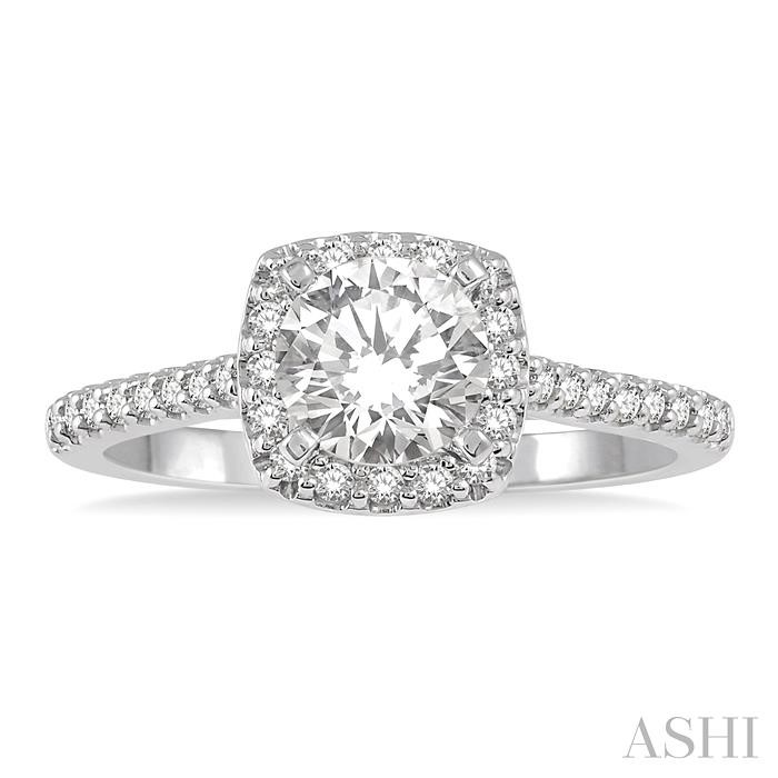 Cushion Shape Halo Diamond Engagement Ring View 2