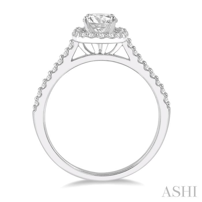 Cushion Shape Halo Diamond Engagement Ring View 3