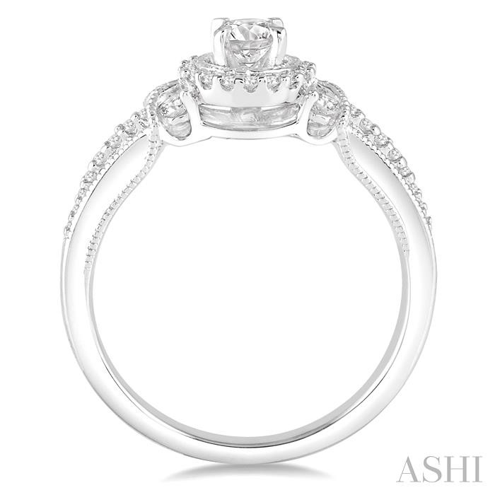 Round Shape Halo Diamond Engagement Ring View 3