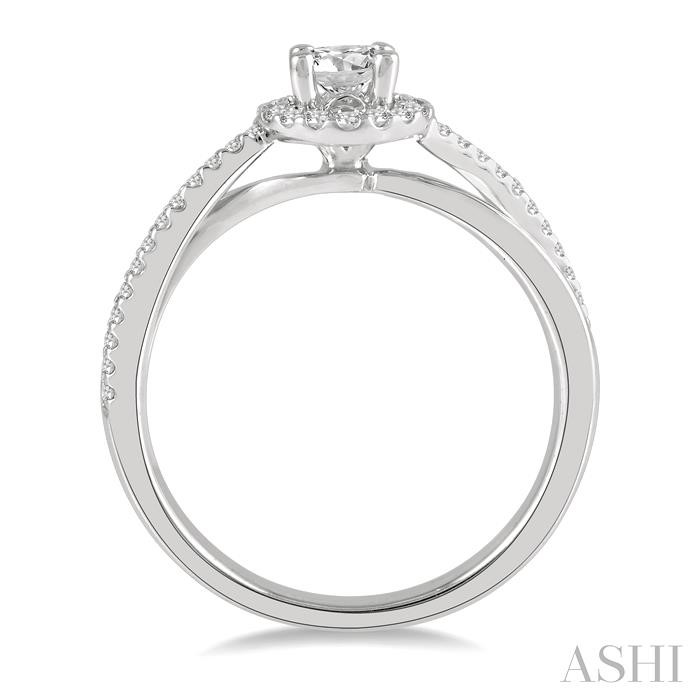 Round Shape Halo Diamond Engagement Ring View 3