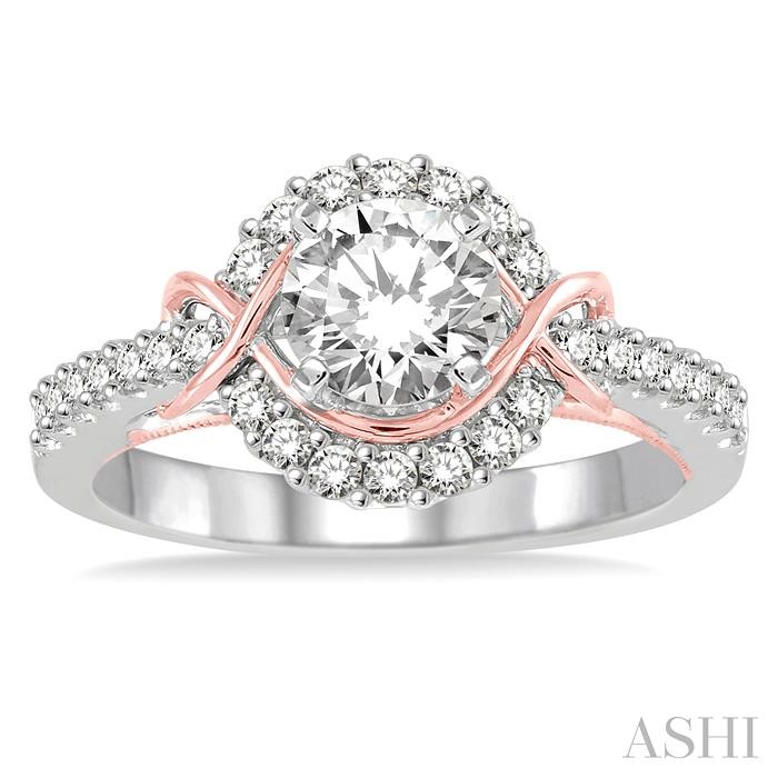Round Shape Halo Diamond Engagement Ring View 2