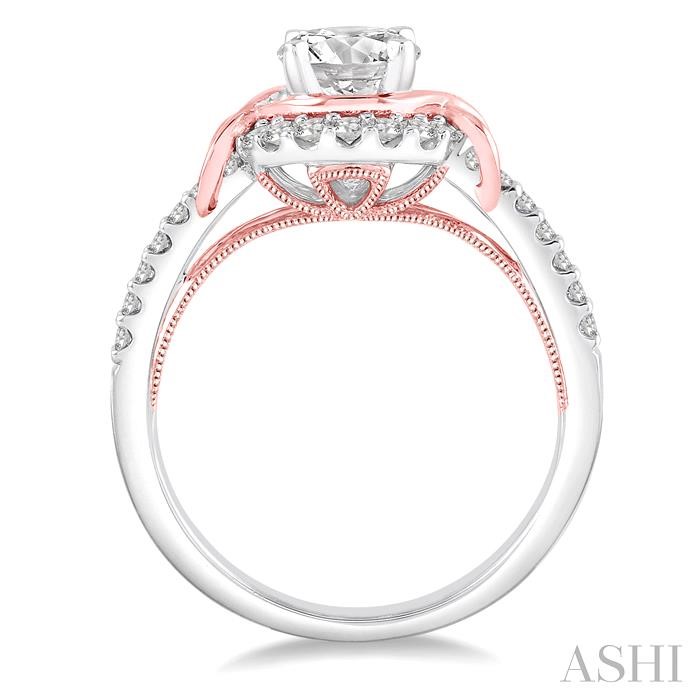 Round Shape Halo Diamond Engagement Ring View 3
