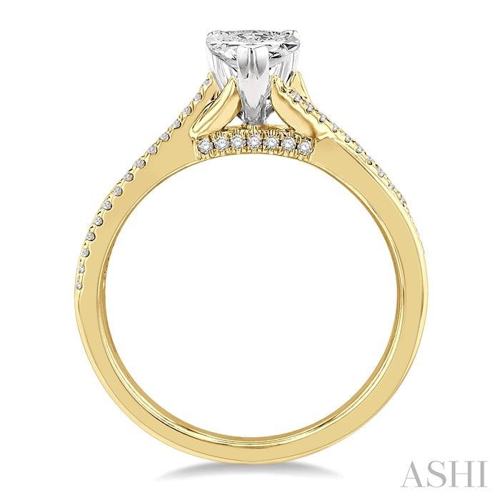 Pear Shape Semi-Mount Diamond Engagement Ring View 3
