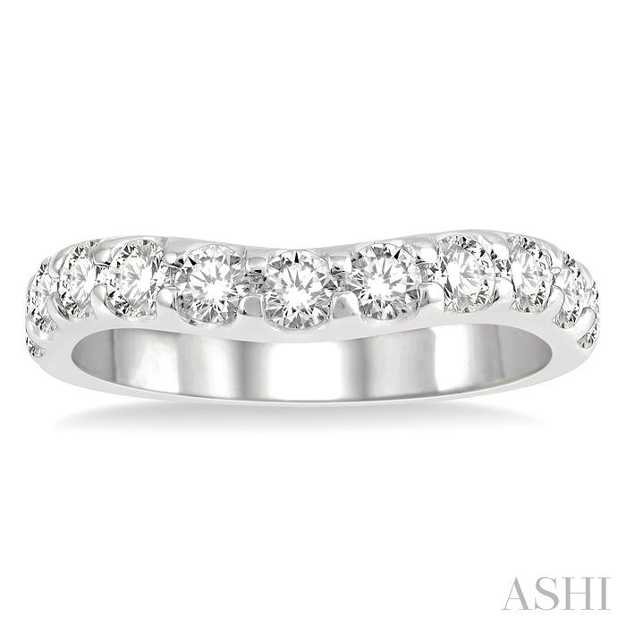 Curved Diamond Wedding Band View 2