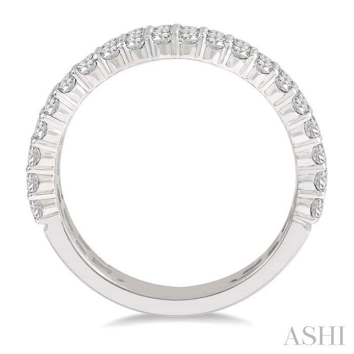 Three Row Diamond Wedding Band View 3