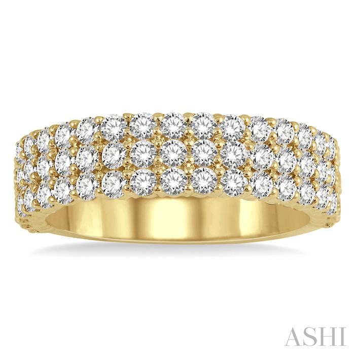 Three Row Diamond Wedding Band View 2