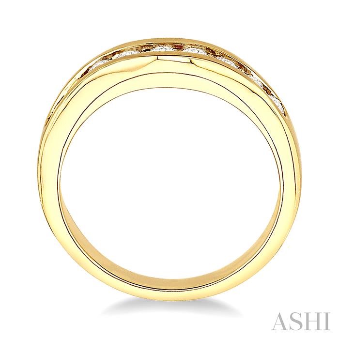 Channel Set Curved Diamond Wedding Band View 3