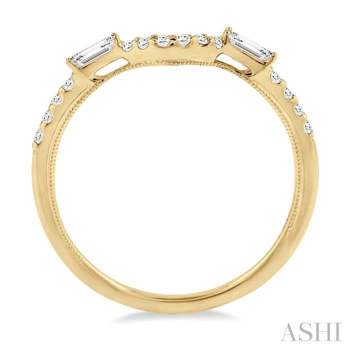 Chevron Baguette Diamond Wedding Band View 3