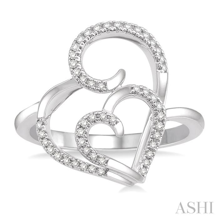 Double Heart Shape Diamond Fashion Ring View 2