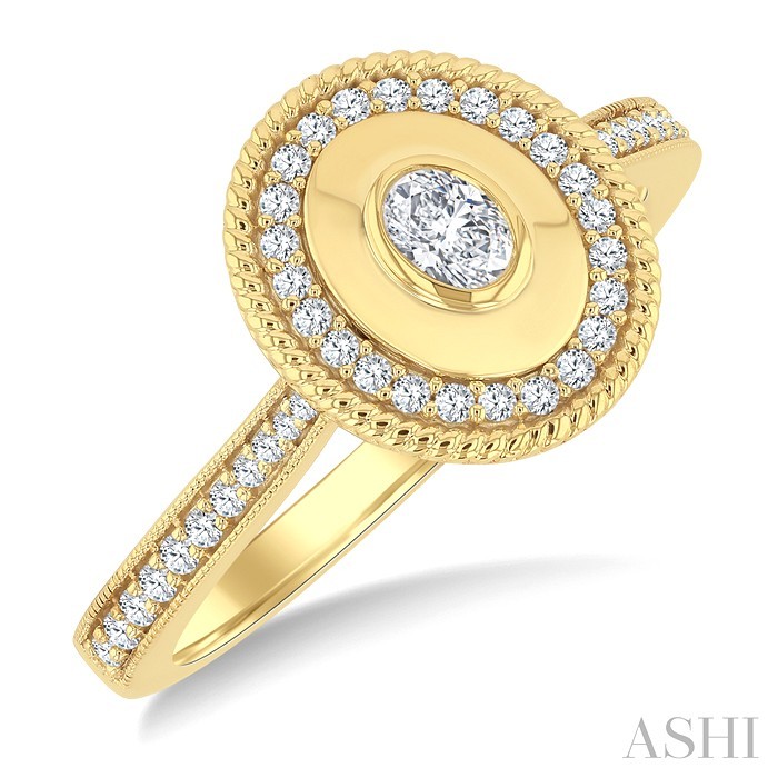 Oval Shape Art Deco Diamond Fashion Ring