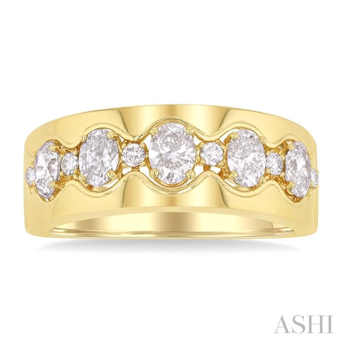Oval Shape 5 Stone Diamond Fashion Band View 2