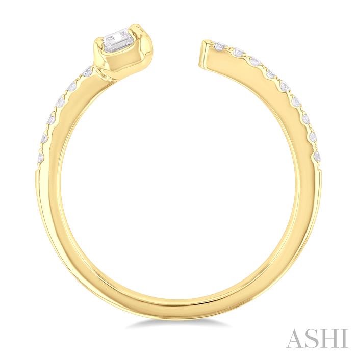 Emerald Shape Diamond Fashion Open Ring View 3
