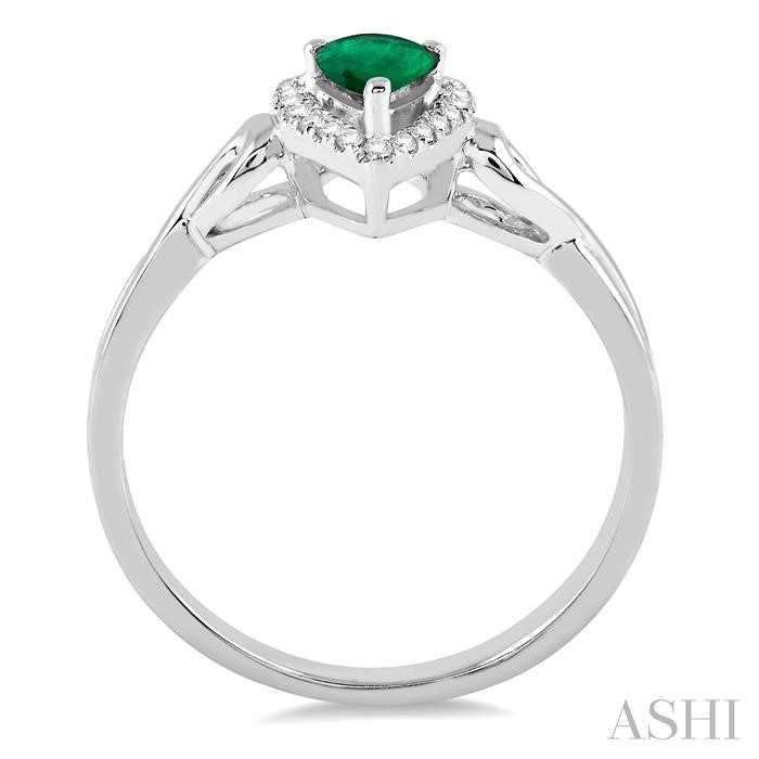 Pear Shape Gemstone & Halo Diamond Ring View 3