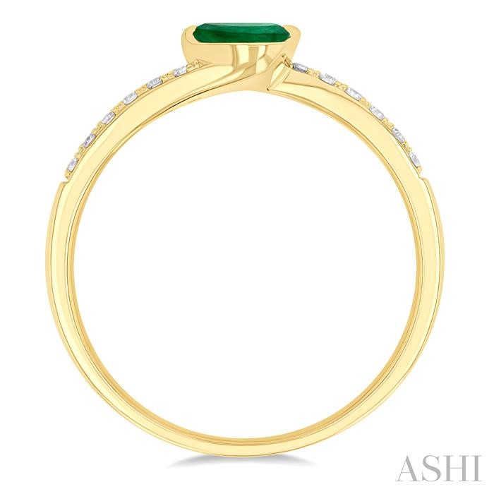 Pear Shape East-West Gemstone & Diamond Ring View 3