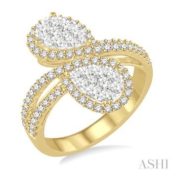 Lovebright 2Stone Pear Shape Diamond Ring
