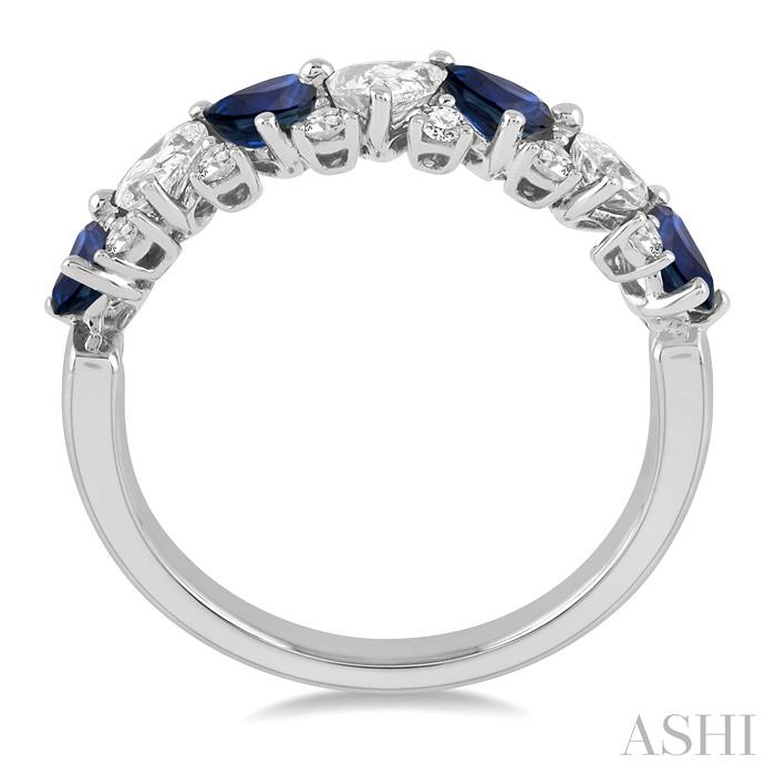 Pear Shape Gemstone & Diamond Band View 3