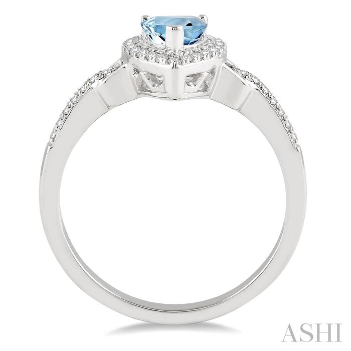 Pear Shape Gemstone & Halo Diamond Ring View 3