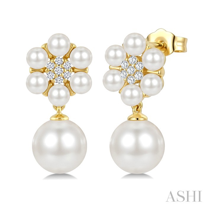 Floral Pearl & Diamond Fashion Earrings