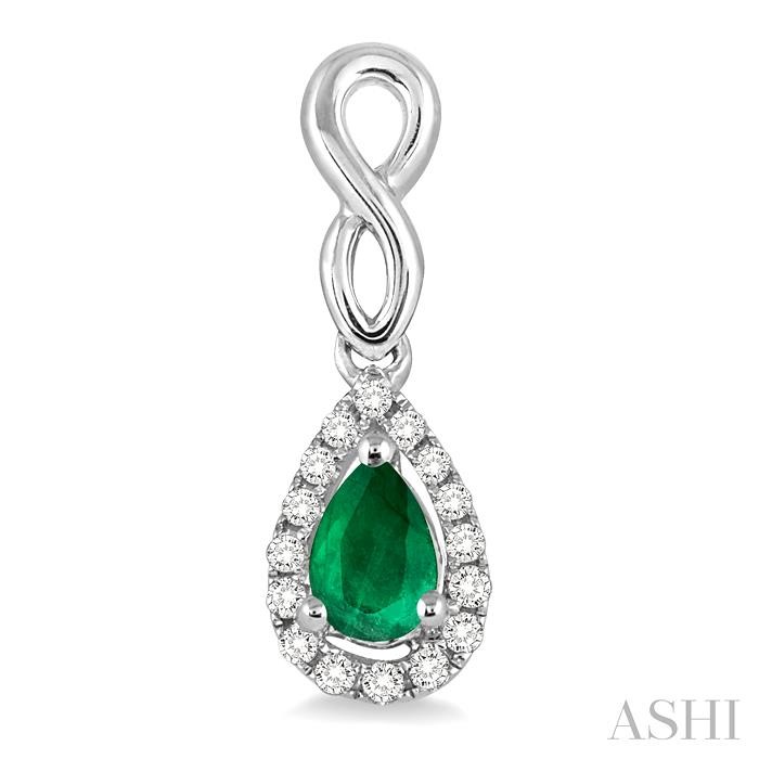 Pear Shape Gemstone & Halo Diamond Earrings View 2