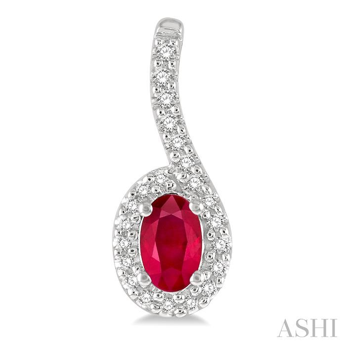 Oval Shape Gemstone & Halo Diamond Earrings View 2
