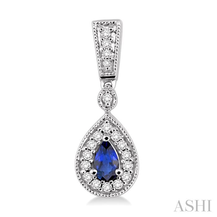Pear Shape Gemstone & Halo Diamond Earrings View 2