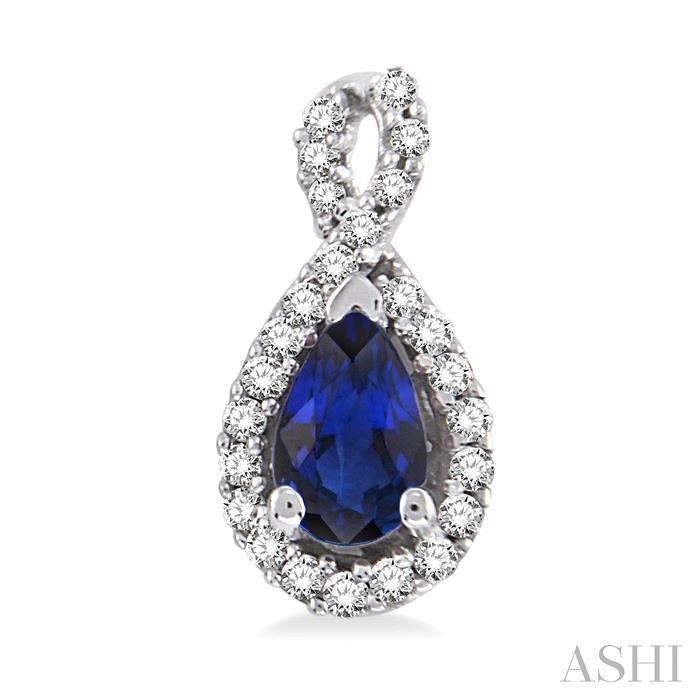 Pear Shape Gemstone & Halo Diamond Earrings View 2