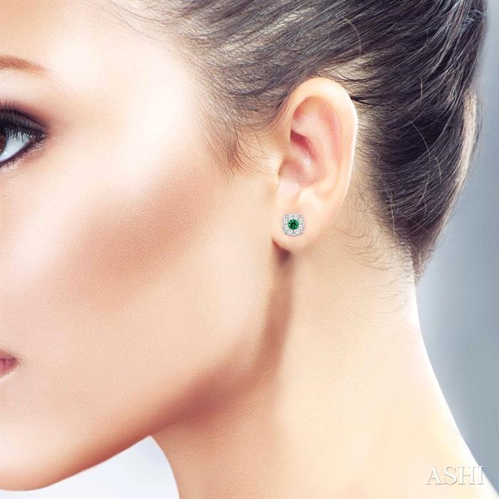 Round Shape Lovebright Gemstone & Diamond Earrings View 4