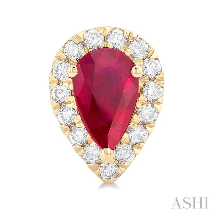 Pear Shape Gemstone & Halo Diamond Earrings View 2